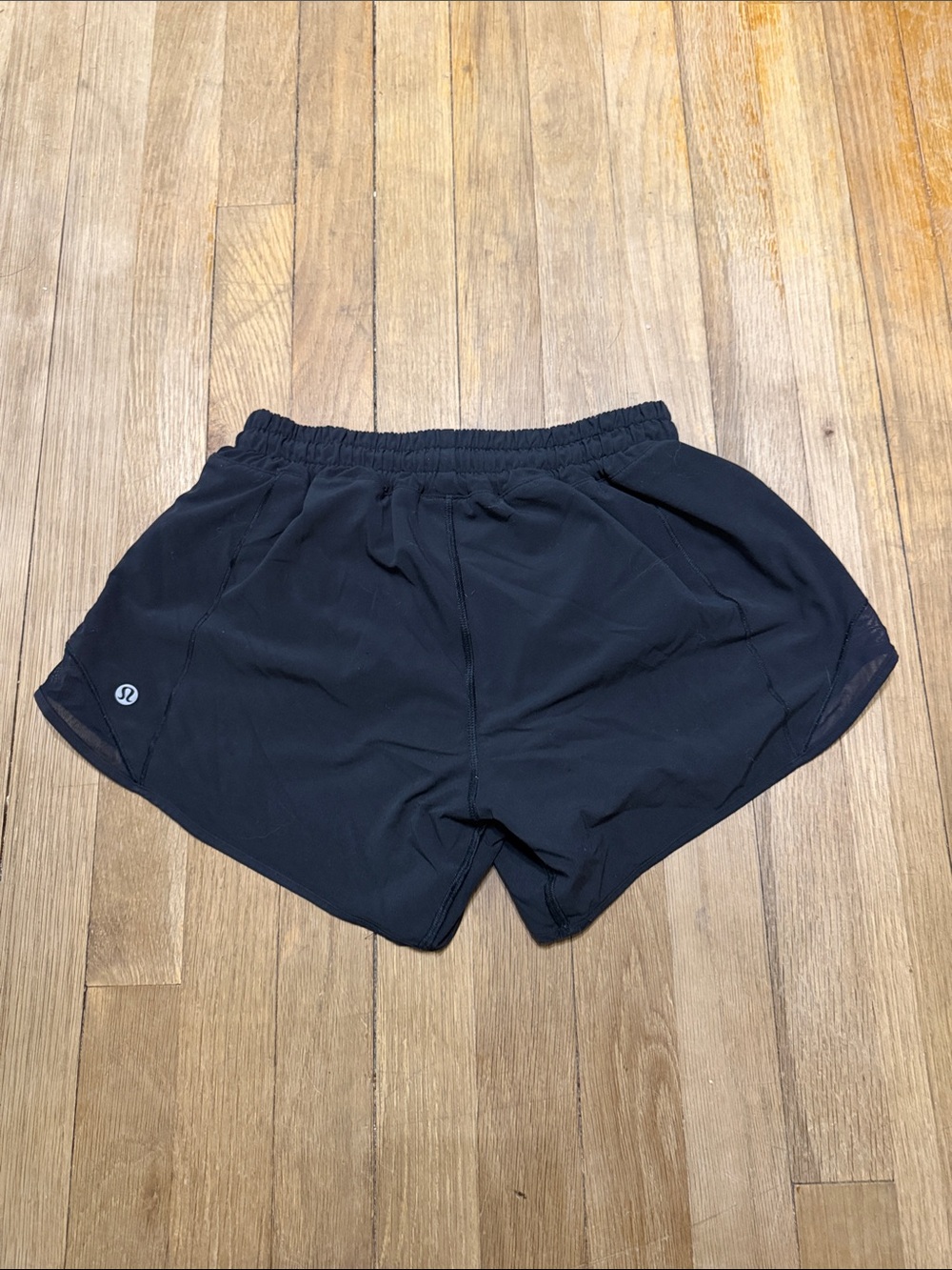 Lululemon Women's Black Athletic Running Shorts with Elastic Waist - Picture 2 of 2